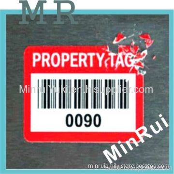 Custom Property Tags, Asset Labels, Destructible Vinyl Label 